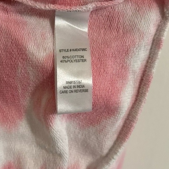 JOLIE & JOY Youth Girls M/10-12 Pink White Tie-Dye Crewneck Sweatshirt - Picture 3 of 4